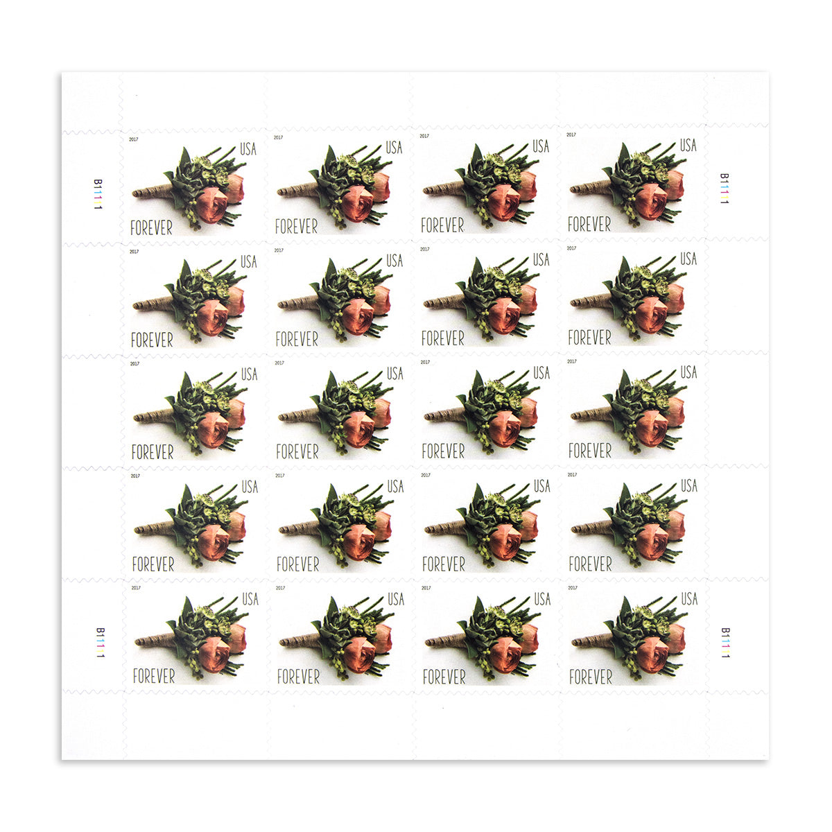 2017 Wedding Series Celebration Boutonniere Forever First Class Postage Stamps