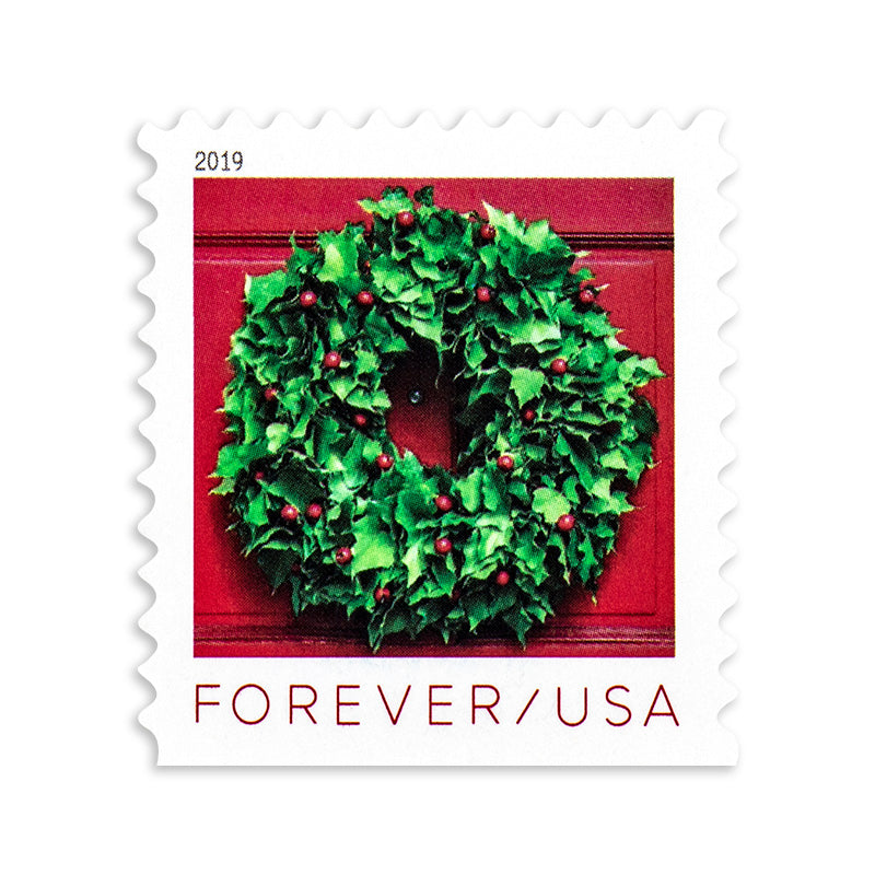 2019 Christmas Seasonal Holiday Wreaths Forever First Class Postage Stamps