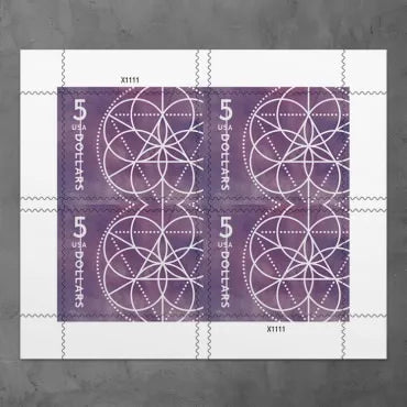 2022 $5 Floral Geometry  Forever First Class Postage Stamp