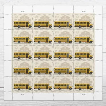 2023 School Bus Forever First Class Postage Stamps