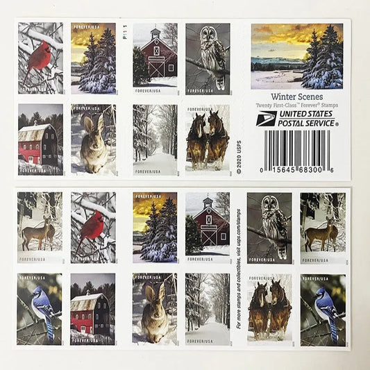 2020 Winter Scenes Forever First Class Postage Stamps