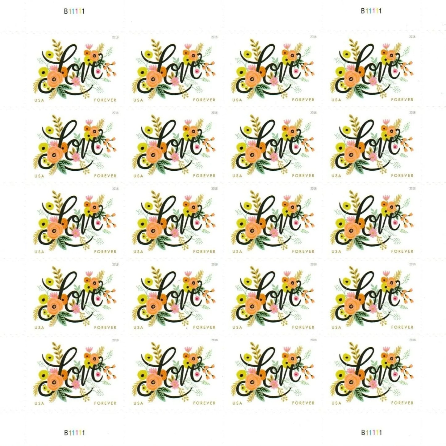 2018 Love Flourishes Forever First Class Postage Stamps