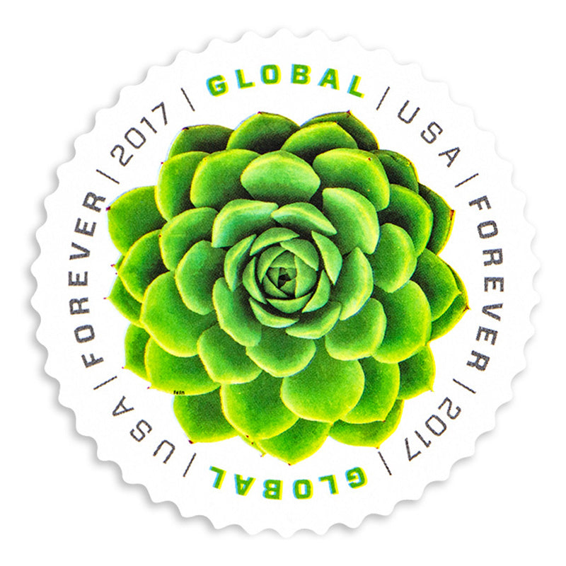 2017 Global Green Succulent  Forever First Class U.S Postage Stamps