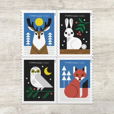 2023 Winter Woodland Animals Forever First Class Postage Stamps