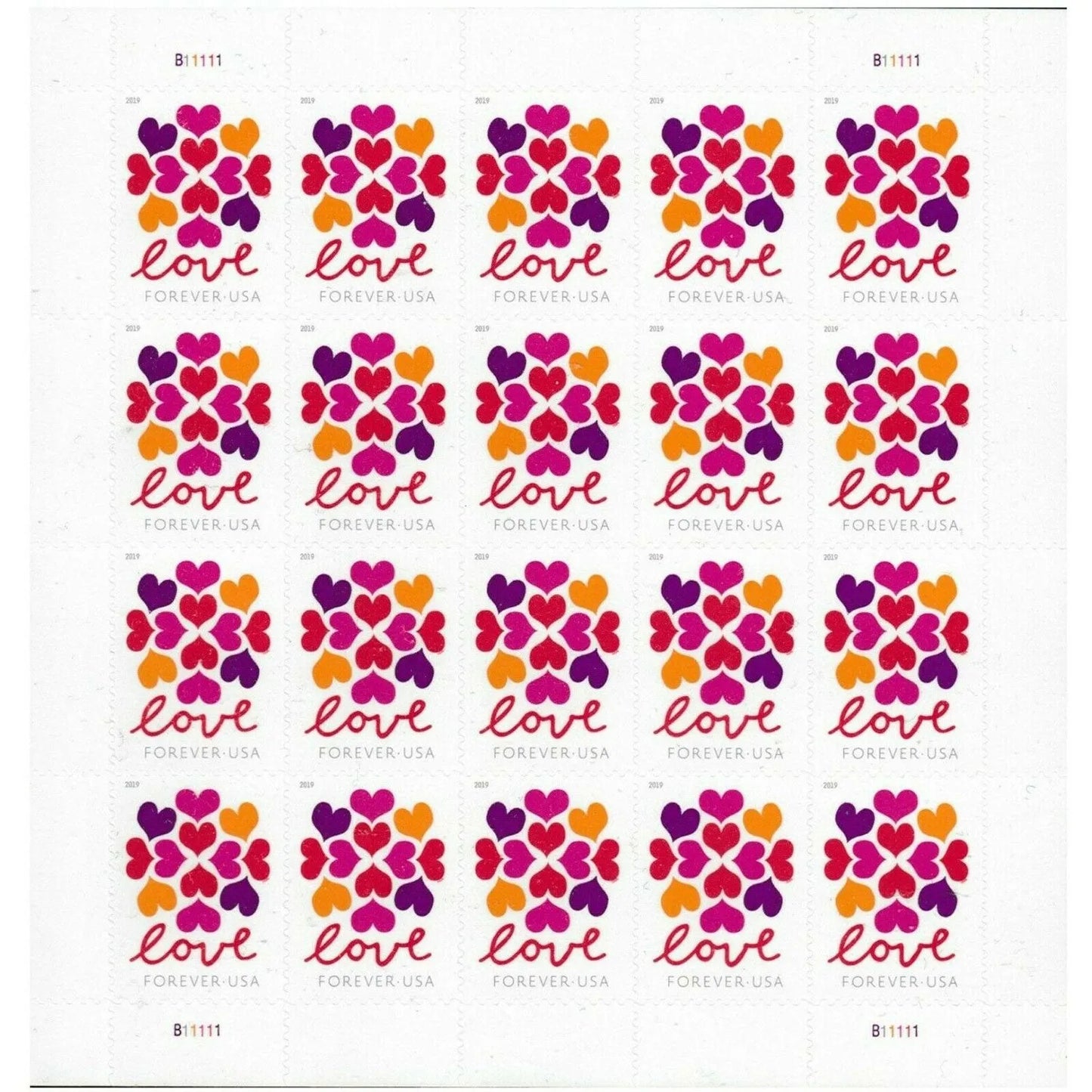 2019 Love Heart Blossom Forever First Class Postage Stamps