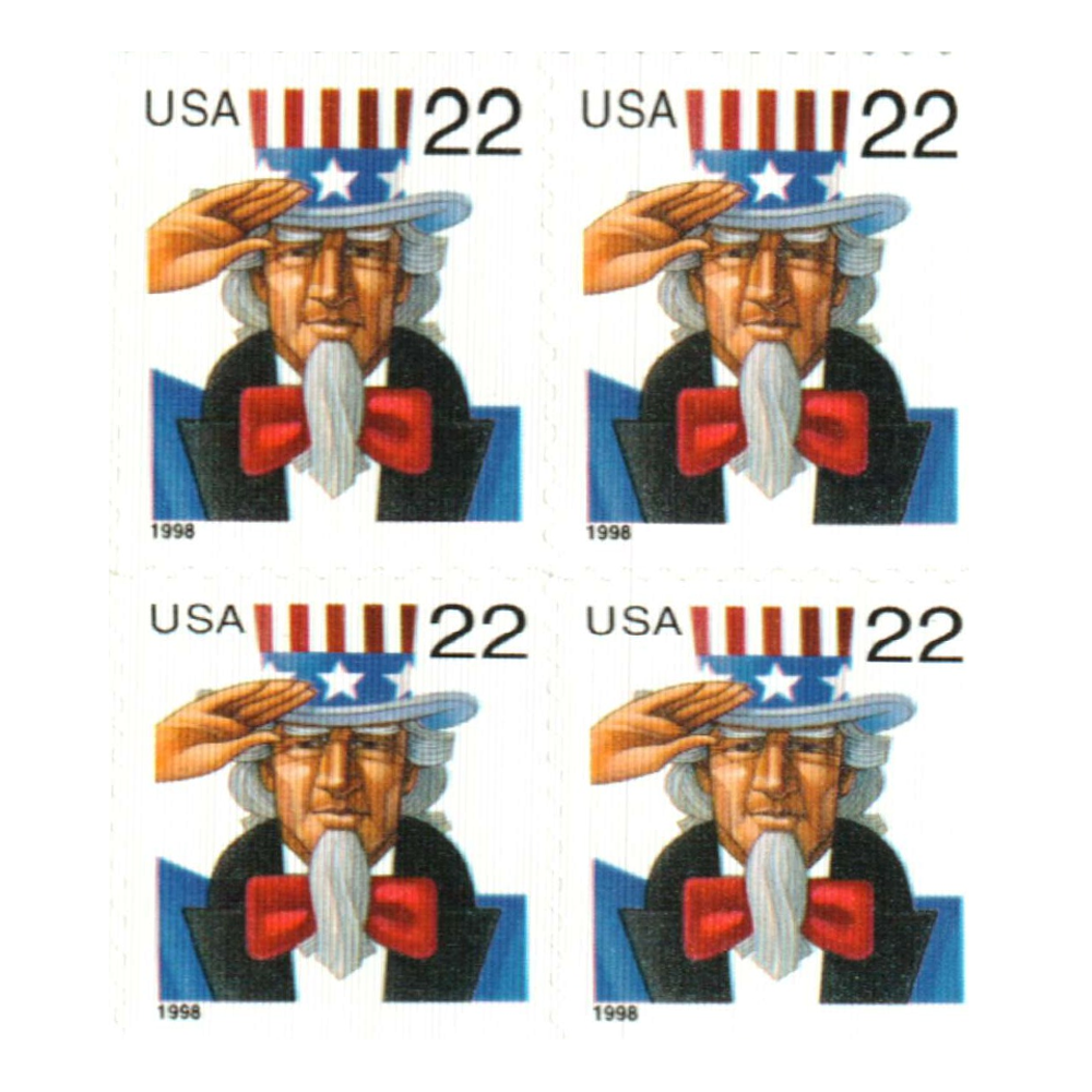 1998 22c Uncle Sam First Class Postage Stamps