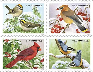 2016 Songbirds in Snow Forever First Class Postage Stamps