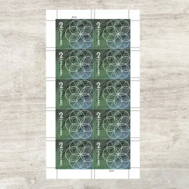 2022  Floral Geometry Forever First Class Postage Stamp